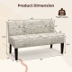 Armless Loveseat Sofa with Backrest, Spring Cushion Support