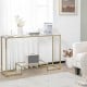 48 Inch 2-Tier Console Table with Tempered Glass Tabletop for Hallway