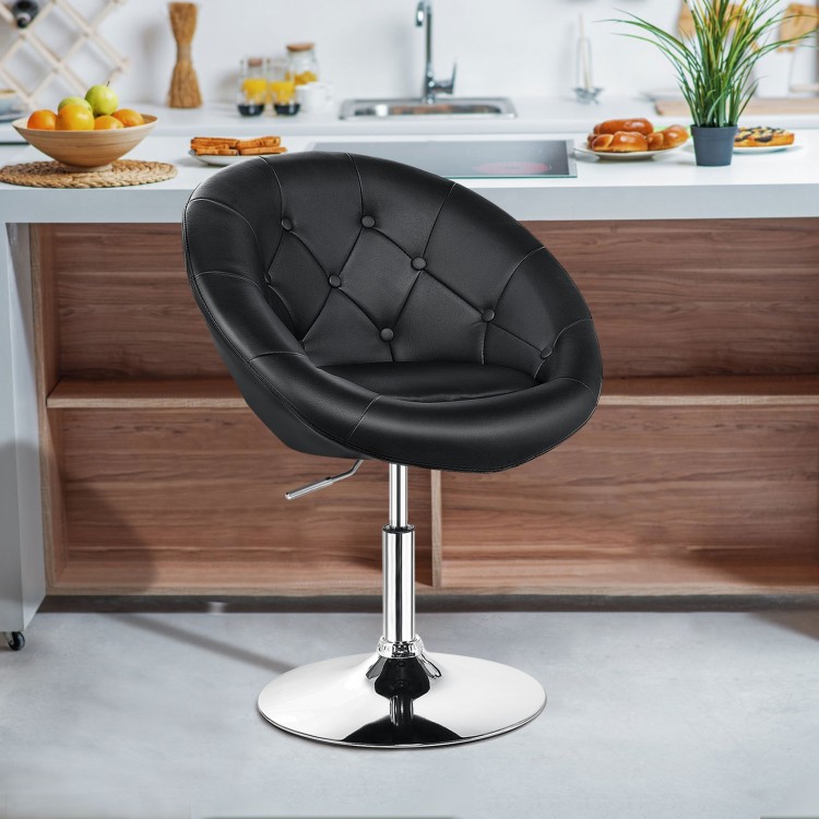 1 Piece Adjustable Modern Swivel Round Tufted