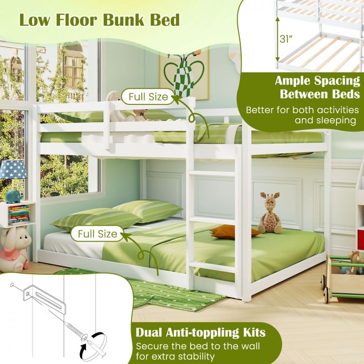 Full Over Full Bunk Bed Low-to-ground Bunk Bed