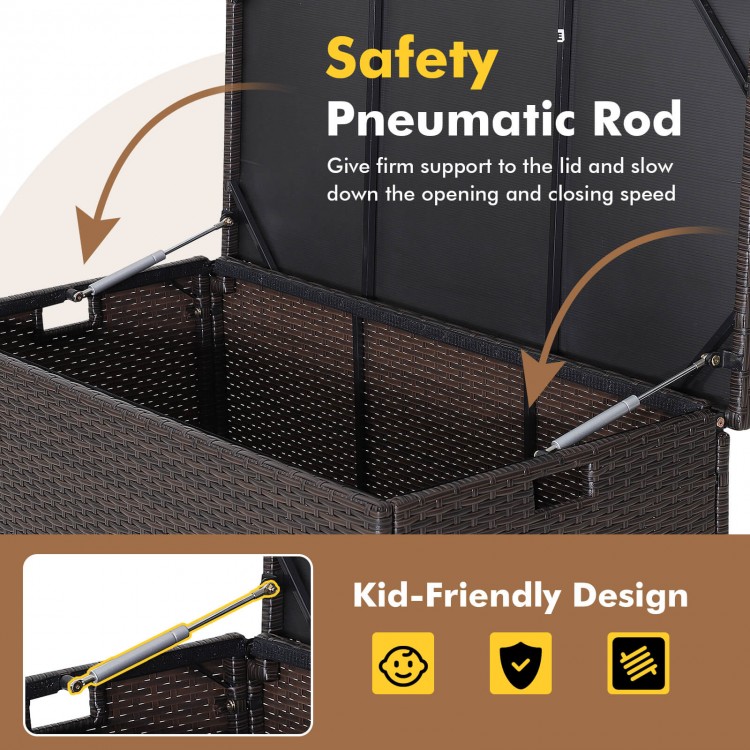 Outdoor Wicker Storage Box with Zippered Liner