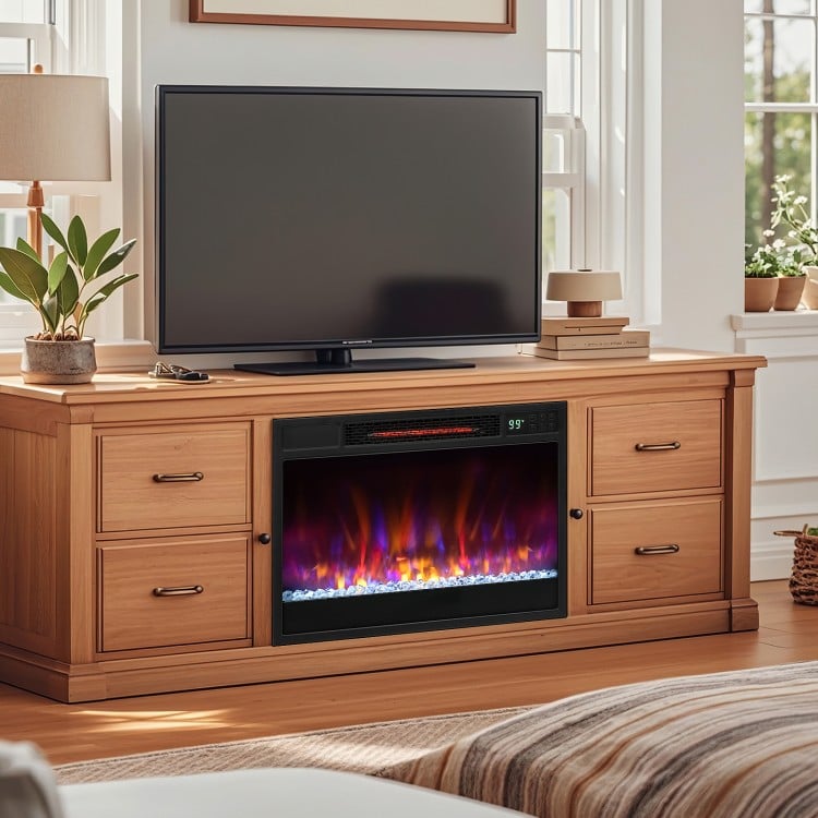 23 Inch 1500W Recessed Electric Fireplace Insert with Remote Control