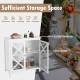 Buffet Cabinet with Tempered Glass Doors & Adjustable Shelves for Kitchen