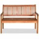Two Person Solid Wood Garden Bench with Curved Backrest and Wide Armrest