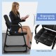 Upholstered Waiting Room Chair with Armrest and Ergonomic Backrest