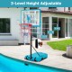 3.8-4.4 Feet Height Adjustable Pool Basketball Hoop for Kids Teens and Adults
