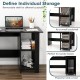 Modern L-Shaped Computer Desk with Shelves