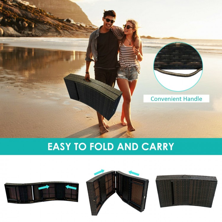 Patio Folding Chaise Lounge with 5 Adjustable Levels and Cushion