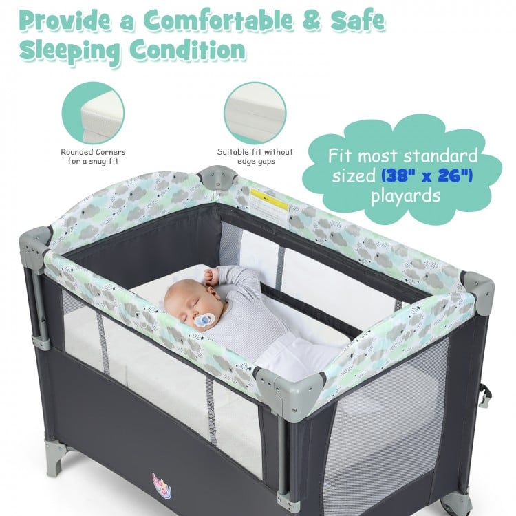 Memory Foam Foldable Baby Mattress with Carrying Bag