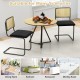 2 Pieces Mid-Century Modern Dining Chair with Cantilever Design