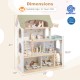 Wooden Dollhouse Kids DIY Pretend Playhouse with 33 PCS Furniture Accessories