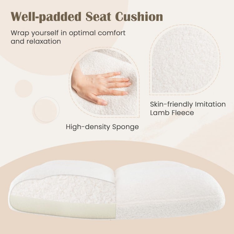 Cross Legged Chair with Wheels with Padded Seat Adjustable Height for Bedroom Study