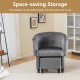 Upholstered Velvet Barrel Chair with Ottoman