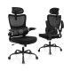 Mesh Office Chair with Adaptive Lumbar Support, Flip-up Armrests, Reclining Backrest