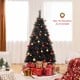 6/7/8 Feet Black Artificial Halloween Christmas Tree with PVC Branch Tips and 210/320/450 Cool White LED Lights