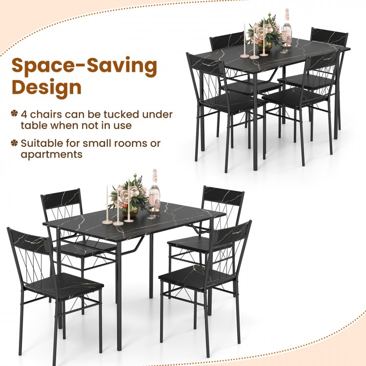 5-Piece Dining Table Set for 4 with Kitchen Table and 4 Dining Chairs