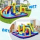 7-in-1 Inflatable Water Slide with 735W Air Blower and Splash Pool