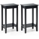 Set of 2 Versatile 2-Tier End Tables with Storage Shelf