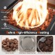 29 Inch Propane Rattan Firepit Table with Lava Rocks and Protective Cover