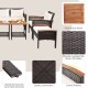 7 Pieces Patio Rattan Cushioned Conversation Furniture Set
