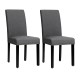 Set of 2 Fabric Upholstered Dining Chairs with Nailhead