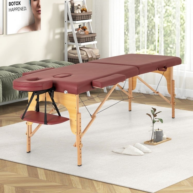 84 Inch Foldable Massage Table with Carrying Bag and Height Adjustable