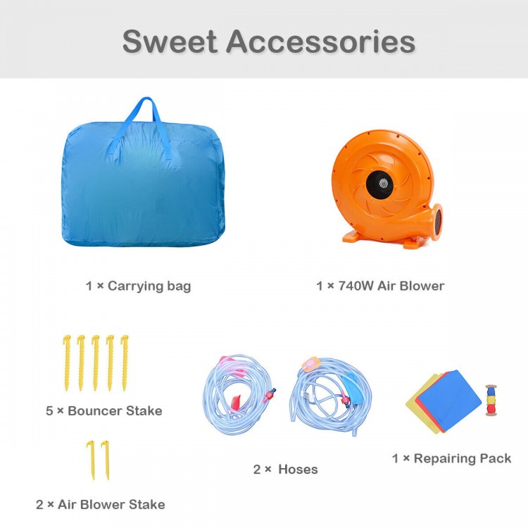 Inflatable Water Slide Bounce House with Mighty Splash Pool