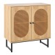 Buffet Cabinet Rattan Storage Cabinet with 2 Doors and Adjustable Shelf
