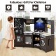 Corner Wooden Play Kitchen with Lights and Sounds Large Pretend Play Kitchen Set