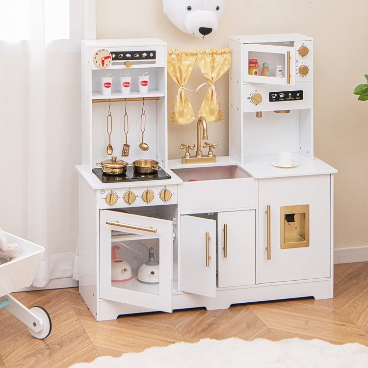 Pretend Play Kitchen for Kids with Coffee Maker