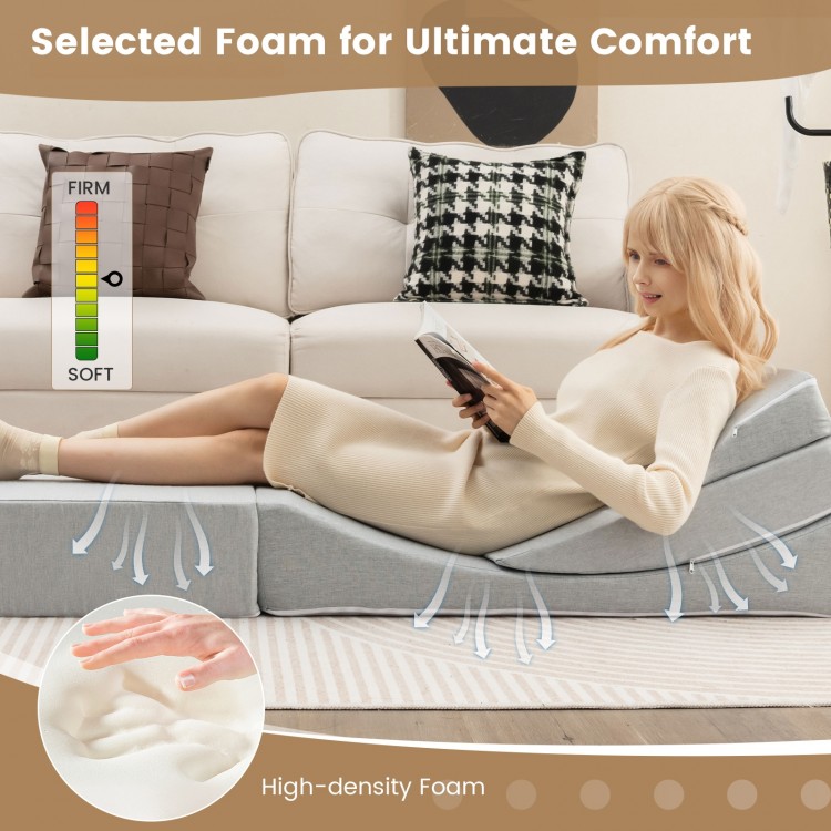 4-in-1 Convertible Folding Sofa Bed with High-Density Foam