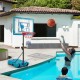 3.8-4.4 Feet Height Adjustable Pool Basketball Hoop for Kids Teens and Adults