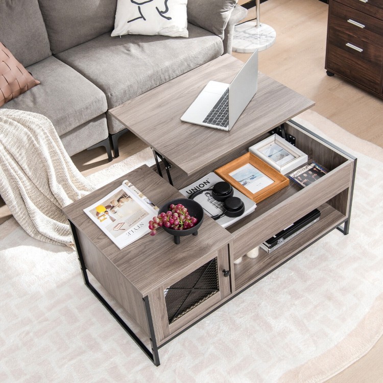 42 Inch Lift Top Coffee Table with Storage and Hidden Compartment