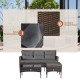 3 Pieces Patio Furniture Sectional Set with 5 Cozy Cushions