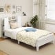 Twin Size Wooden Platform Bed Frame with Bookcase Headboard