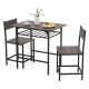 Dining Table Set with Metal Frame and Storage Rack