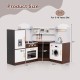 Corner Kids Play Kitchen with Washing Machine and Ice Maker Gift for Boys Girls