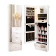 Wall Mounted Jewelry Armoire Organizer with Full-Length Frameless Mirror