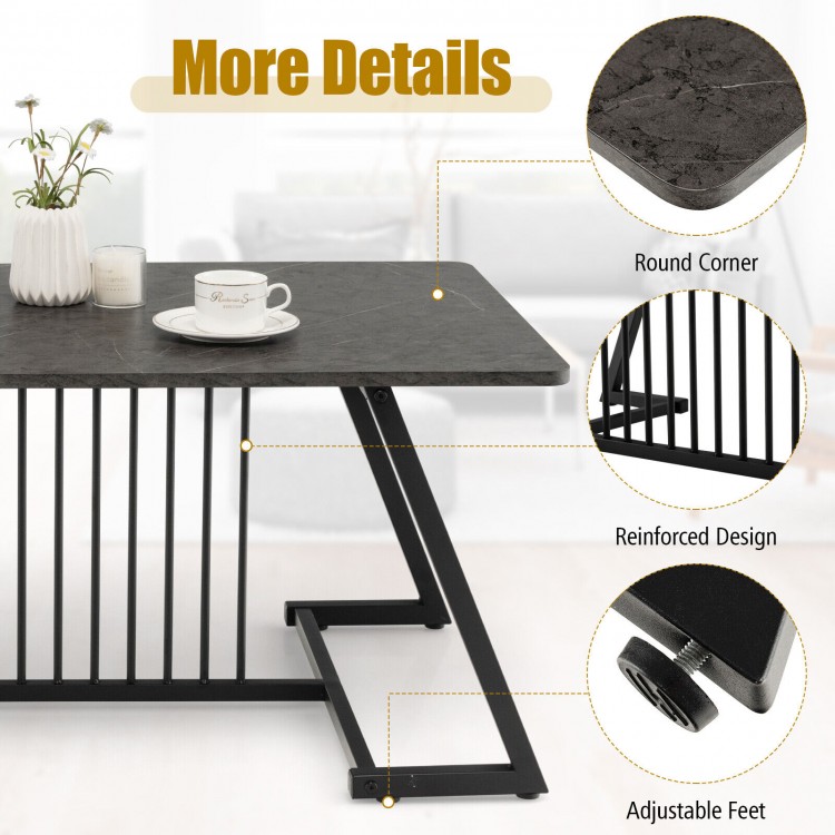 48 Inch Modern Style Coffee Table with Spacious Tabletop for Living Room