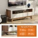 Media Console with 2 Pull-Out Drawers and Open Compartment for TVs up to 50 Inch