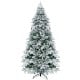 4.5/6/7 Feet Flocked Christmas Tree with Warm White LED Lights