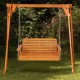 2-Person Wooden Porch Swing with Hanging Chains for Garden Yard