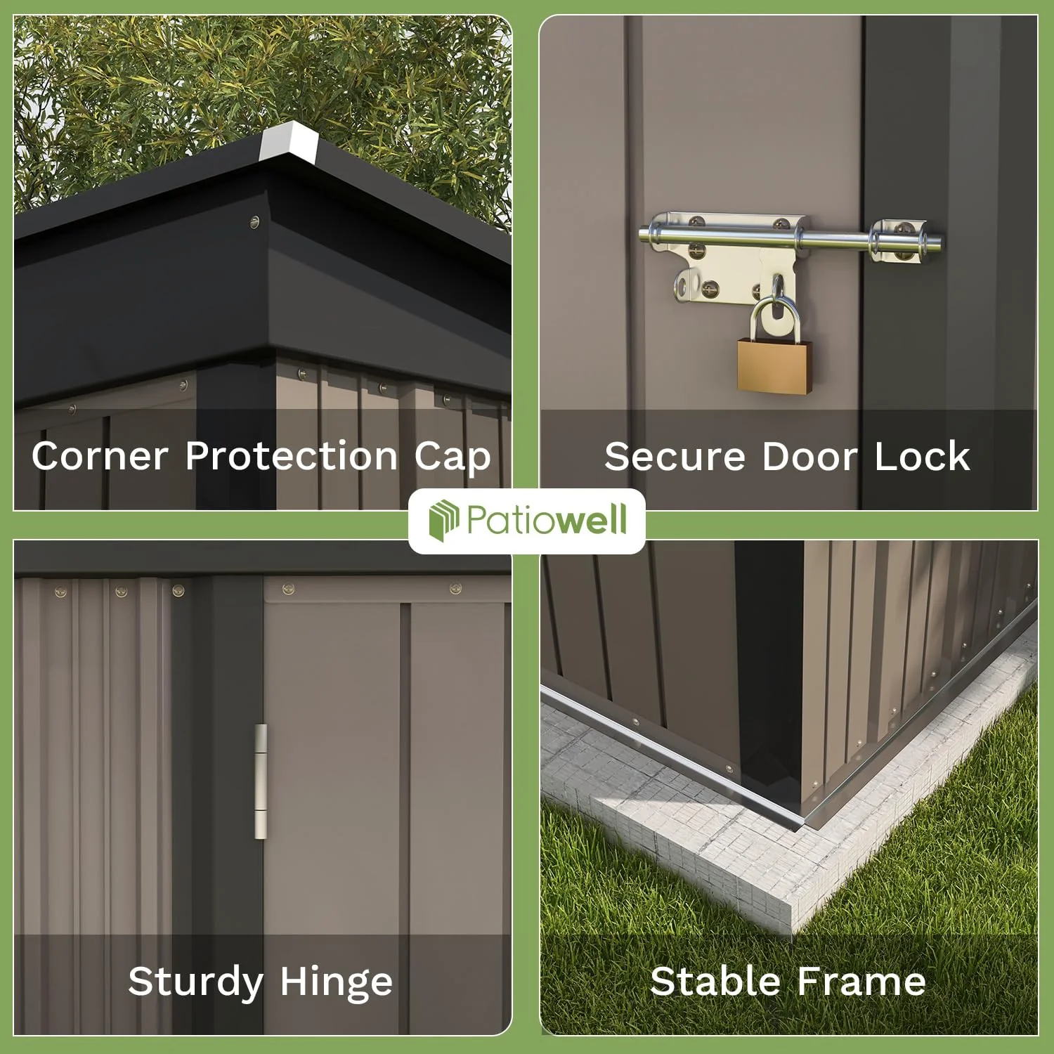 Patiowell 5x3 FT Outdoor Storage Shed for Backyard Garden Patio Lawn