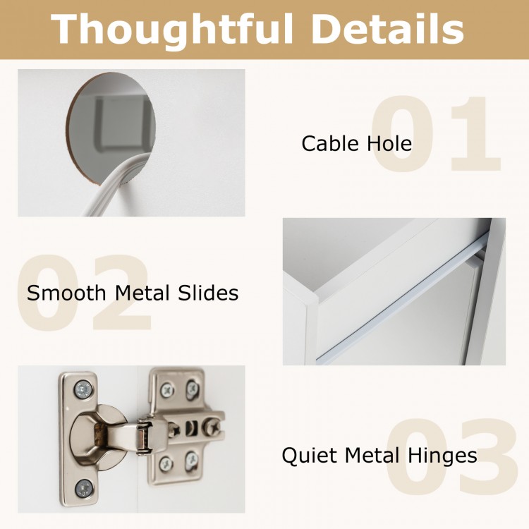 Rolling Kitchen Island Cart with Power Outlet for Dining Room