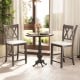 Bar Stools Set of 2 with Cross Back and Linen Fabric Upholstered Seat