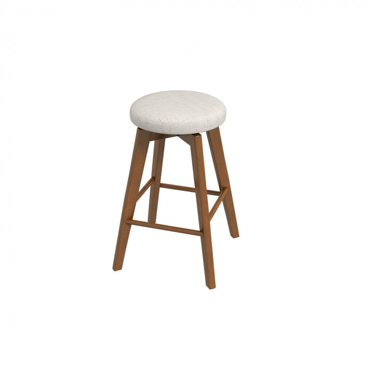 2 Pieces 26 Inch Backless Swivel Barstools with Linen Fabric Seat