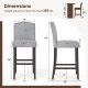 Set of 2 Bar Height Dining Side Barstools with Thick Cushion