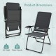 2 Pieces Outdoor Folding Patio Chairs with Adjustable Backrests for Bistro and Backyard