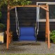 Patio Rattan Single Person Hanging Swing with Seat and Back Cushions
