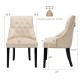 Modern Upholstered Button-Tufted Dining Chair with Naild Trim